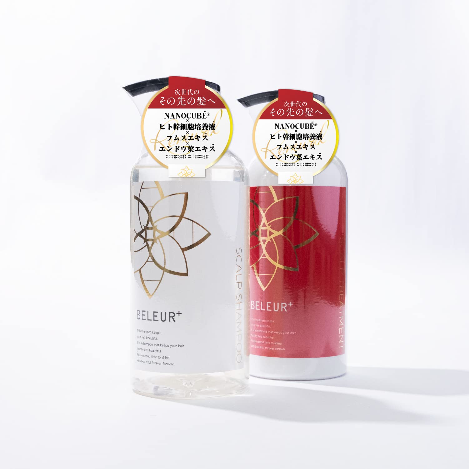 ベルール スカルプ シャンプー 500ml＆480g ヒト幹細胞 人幹細胞 男女兼用 頭皮ケア 最先端美容成分 サロン専売品 (shampoo＆treatment)