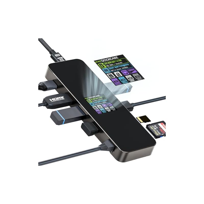 DOCKCASE 9-in-1 USB-Cハブ：1000Mbps LANポートUHS-標準のSD/TFポートUSB3.2 Gen.2ポート10Gbps高速データ転送4K＠60Hz HDMIポ
