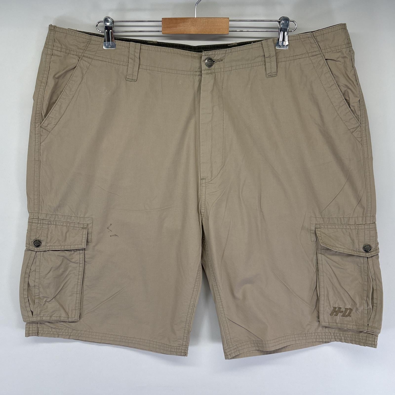 古着 ショートパンツ ハーフパンツ カーゴ ショーツ ロゴ刺繍 半ズボン 短パン w42 ベージュ メンズ