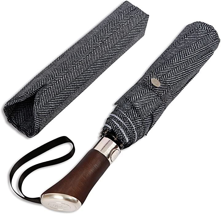 英国 バリオス 折りたたみ傘 メンズ 65cm 8本骨 395g 自動開閉 晴雨兼用 ジャンプ傘 ワンタッチ 大きい( ヘリンボーン)