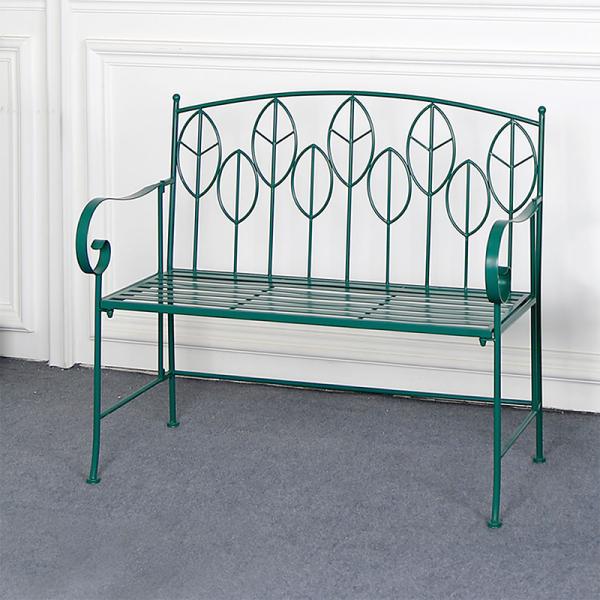 ガーデンベンチ 椅子 屋外 庭 野外 ベンチチェア 緑 グリーン おしゃれ ガーデニング 北欧 南欧 デザイン ボタニカル 屋上 ベランダ テラス 背もたれ 肘掛け