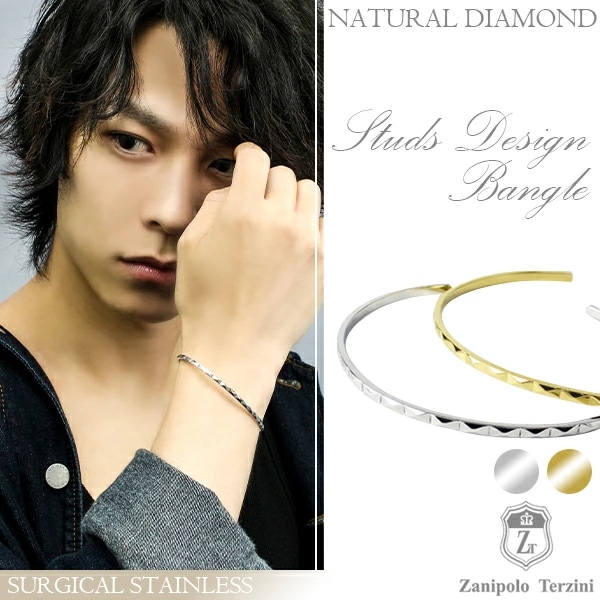 ザニポロタルツィーニ サージカルステンレス 天然ダイヤモンド シンプル スタッズ fs-ztb370