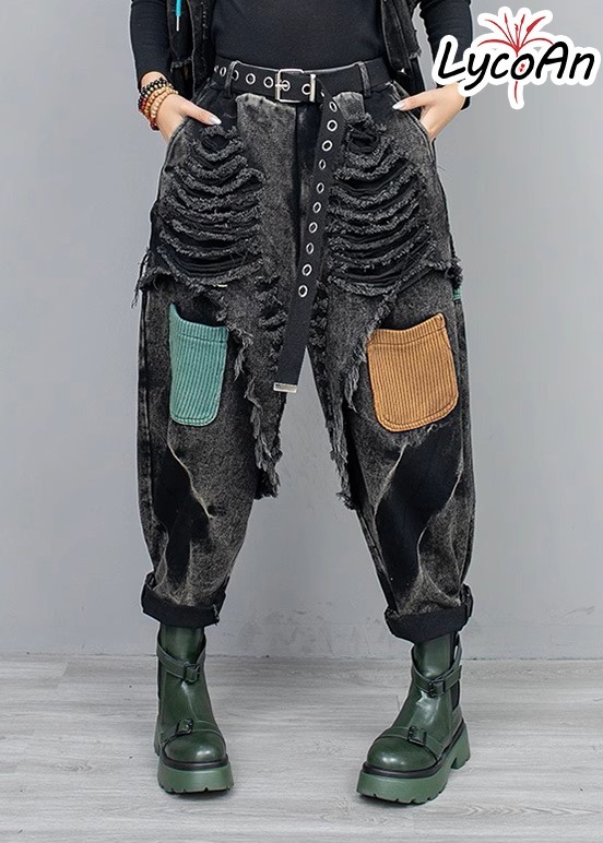 【LycoAn】ビブラントデュオデニムパンツ /ツートンカラー/ジーンズ/コントラスト　【KBT】