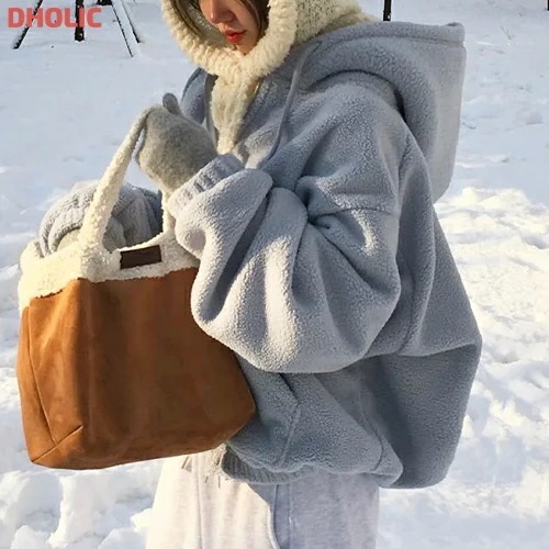 [メガ割りSALE]フリースダブルジップマフポケットフードジャンパー