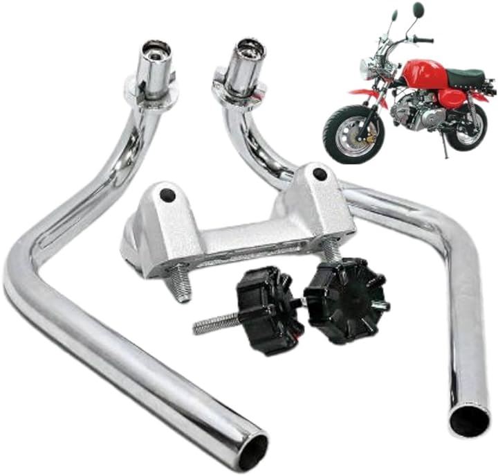 互換品 汎用 くるくる ハンドル セット シルバー モンキー ゴリラ DAX シャリィ 対応(シルバー)