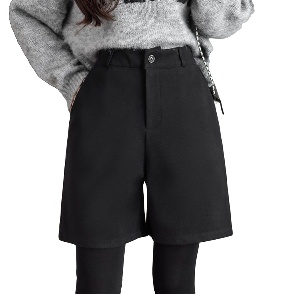 [最安値挑戦]！冬 秋 あったか 大きいサイズ パンツ ボトムス ハーフパンツ レディース ウール ツイードショートパンツ