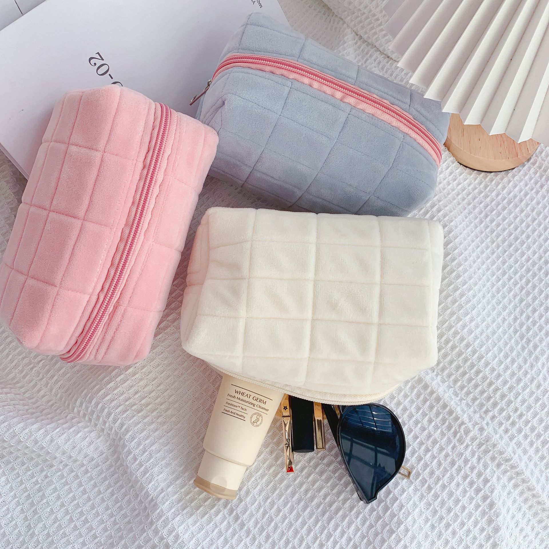 枕袋 筆箱 キャンバス かわいい 収納袋 柔らかい 多機能 化粧品袋 大容量 文具箱