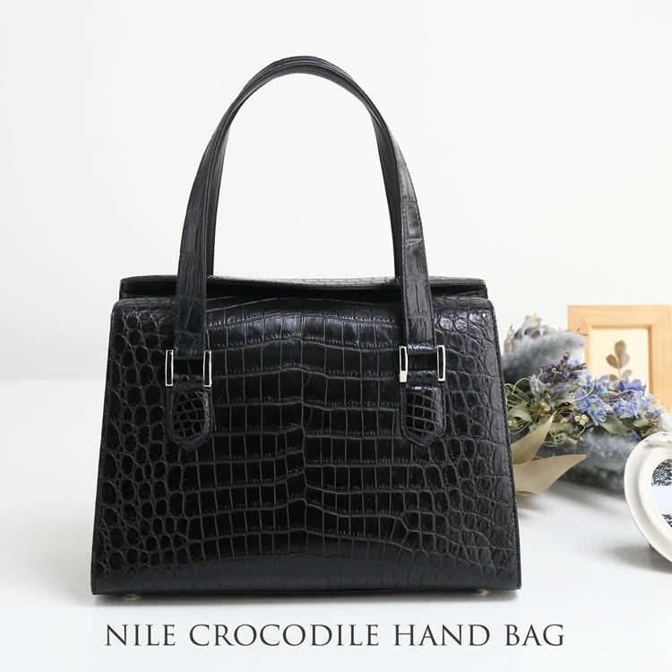 クロコダイル ハンドバッグ レディース 日本製 フォーマルバッグ ブラック 黒 シャイニング/マット JRA 保証書 付き 冠婚葬祭 本革 鰐革 母の日 ギフト プレゼント (06001718r) 162,800円