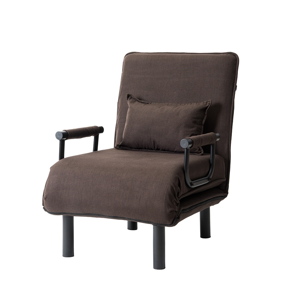 【国内出荷】【ダークブラウン】 折りたたみソファー ソファベッド　1人掛け 省スペース　硬め