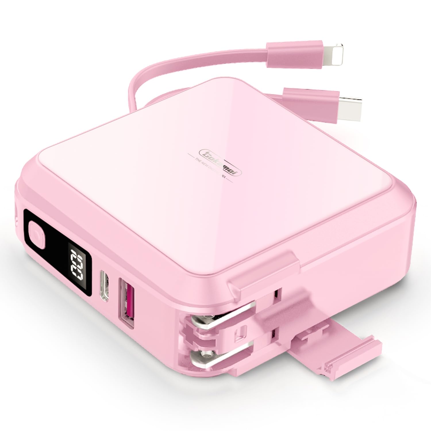 Pnvruy モバイルバッテリー 15000mAh コンセント一体型 大容量 急速充電【PD18W type-c