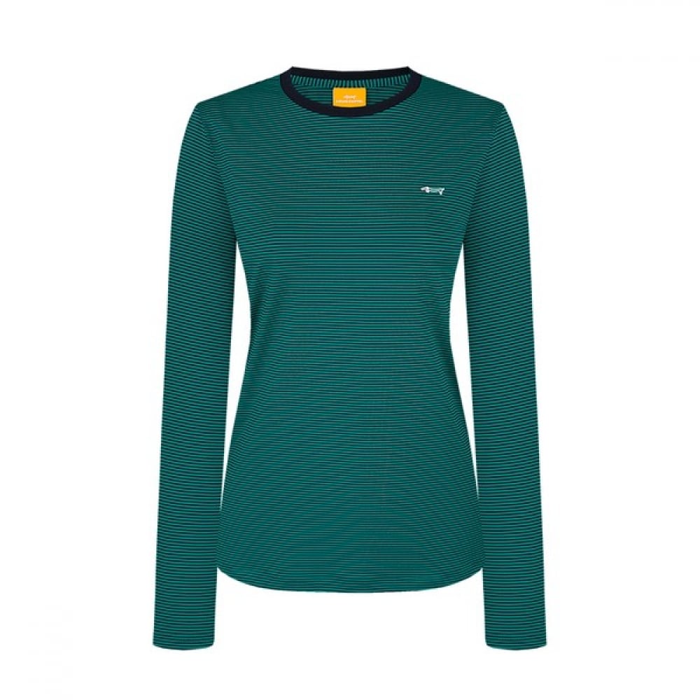 (ルイカステル) 女性用ダックスフントストライプラウンドTシャツ