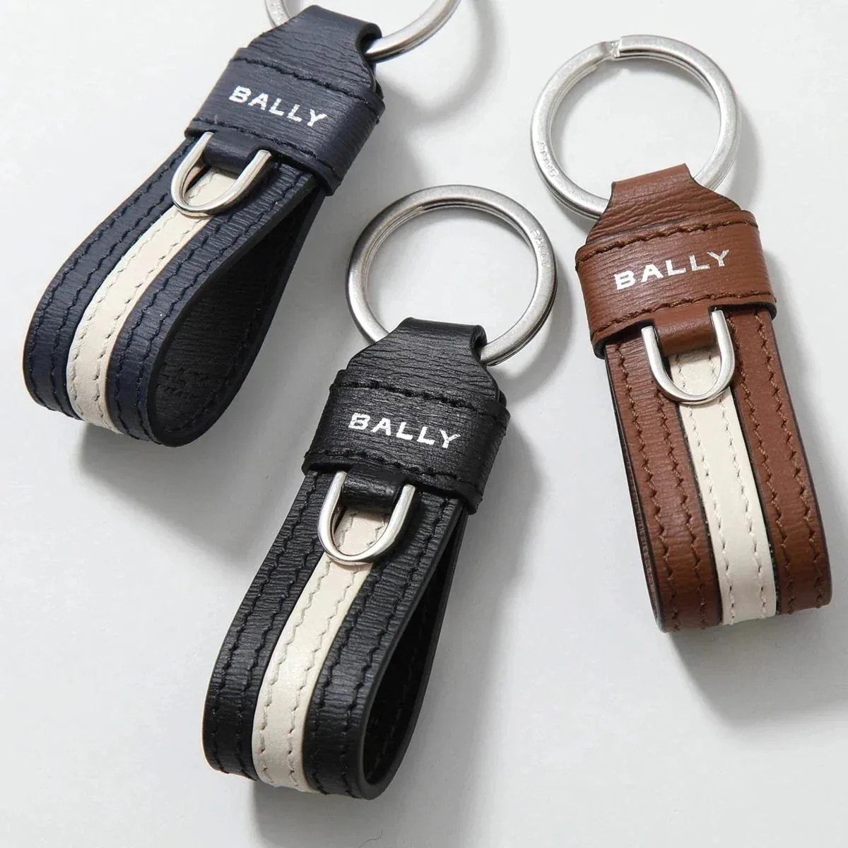 BALLY バリー キーリング RBN STR KEYFOB リボン MLK00R VT443 メンズ キーホルダー レザー バリーストライプ カラー3色 【mega】