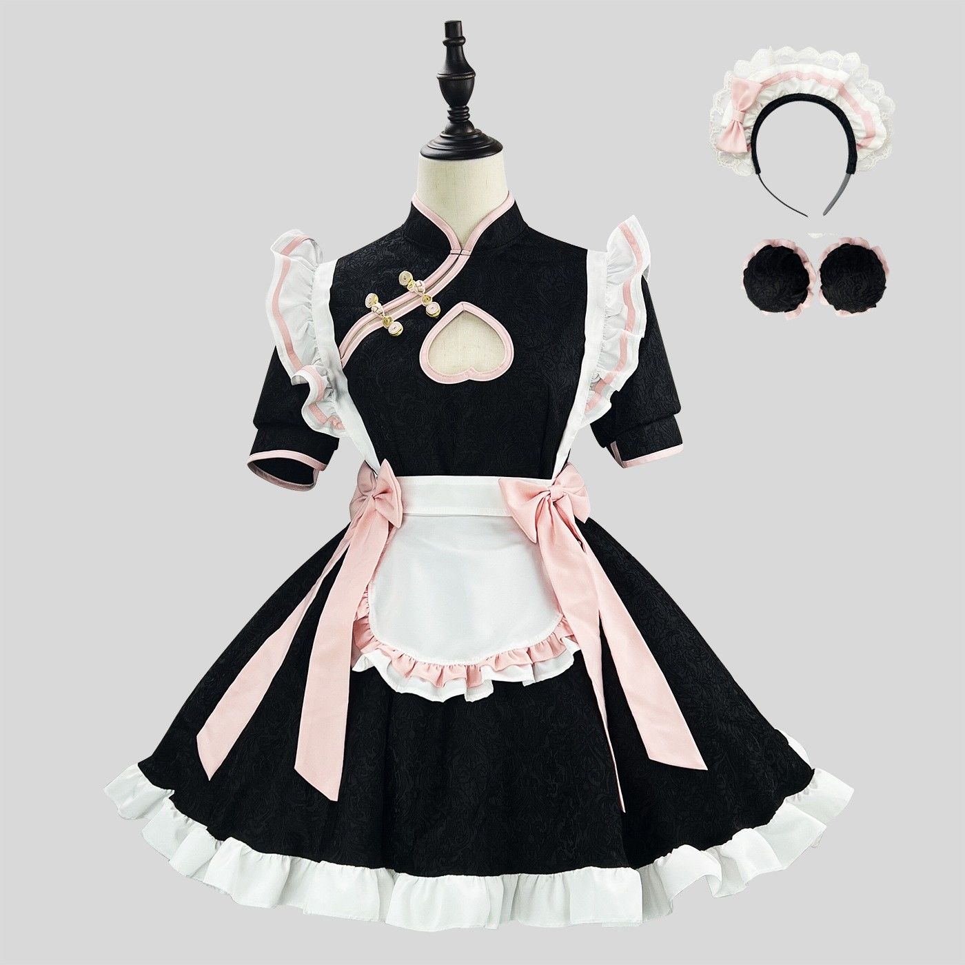 【急速出荷!】ロリータ新作メイド服ロリータCS透かし彫りチャイナドレスメイド制服スーツワンピースメイド服 6,056円