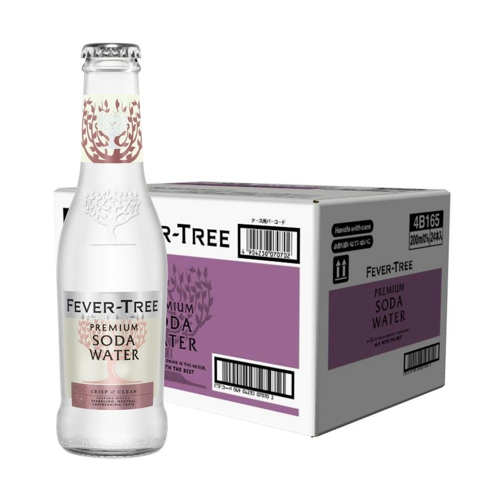 【送料無料】アサヒ Fever-Tree フィーバーツリー プレミアム ソーダウォーター 瓶 200ml×1ケース/24本