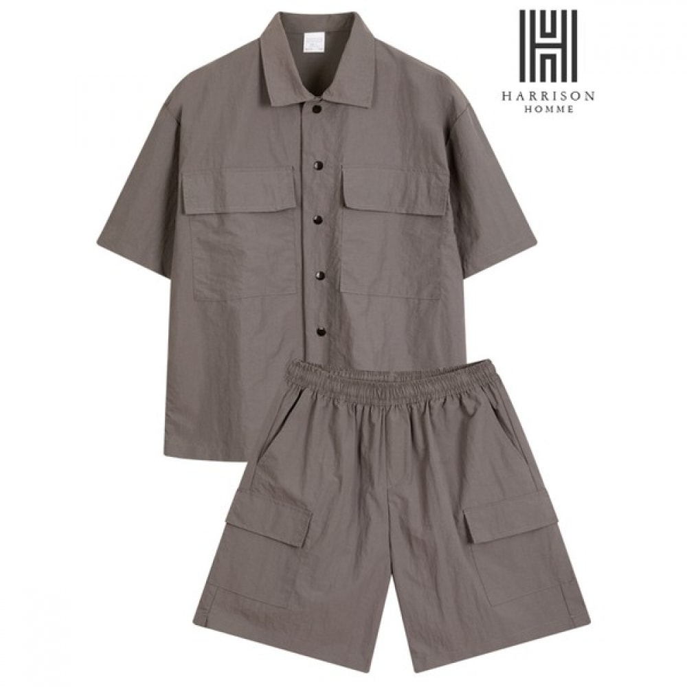 [ハリソン] ファミリーポケットシャツ+ショーツセットアップ HDEC1022
