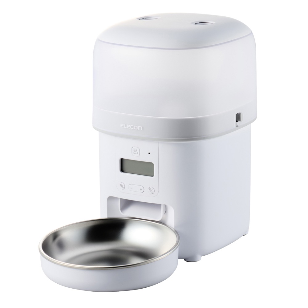 エレコム PET-AF05WH ペット用自動給餌器 犬・猫用 【タイマー式】(ホワイト) PETAF05WH