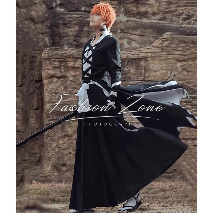 【品質良い 大好評中】ブリーチ BLEACH 黒崎一護（くろさき いちご） 千血戦篇 コスプレ衣装 ウィッグ 靴 cosplay ハロウィン 演出服 変装