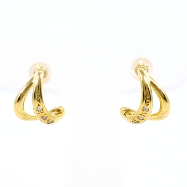 K18 18金 YG イエローゴールド ピアス ダイヤ 0.03 ×2 ジュエリー 中古