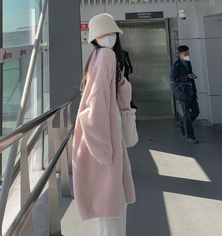 デート モテアイテム カーディガン ロング丈 長袖 もこもこ モコモコ ニット 可愛い きれいめ 上品 おしゃれ かっこいい 可愛い ラブリー キュート ガーリー クール モード系 セクシー