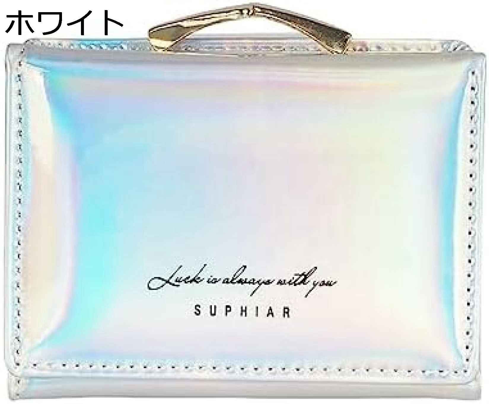 【20%OFFクーポン】小さい財布 レディース 財布 三つ折り がま口 英字柄 ボタン コンパクト 軽量 薄い コインケース 大容量 小銭入れ カード入れ 多機能 おしゃれ クリスマス ホワイト 可愛