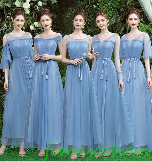 サマー　4色選　パーティードレス ワンピース　結婚式 ブライズメイド ドレス　Aライン ベアトップ　ロング　安い　花嫁