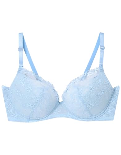 [ウンナナクール] ノンワイヤーブラ ぷっくり上胸 背中すっきり 【BRAGENIC レース】 ブラジャー ブラ ワイヤレス JB3840 レディース BU C65