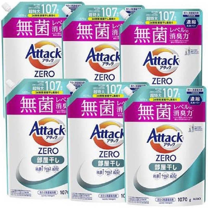 花王　(ケース販売) アタック ZERO 部屋干し つめかえ 1070g×6個