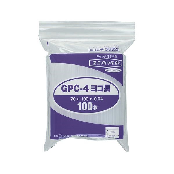 （まとめ） セイニチ ユニパックGP ヨコ長タイプヨコ100タテ70厚み0.04mm GPC-4ヨコナガ 1パック（100枚） 30セット