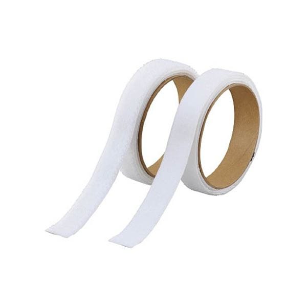 （まとめ）マジックテープフック/ループセット 強粘着 16mmx1m 白 1セット[x3]