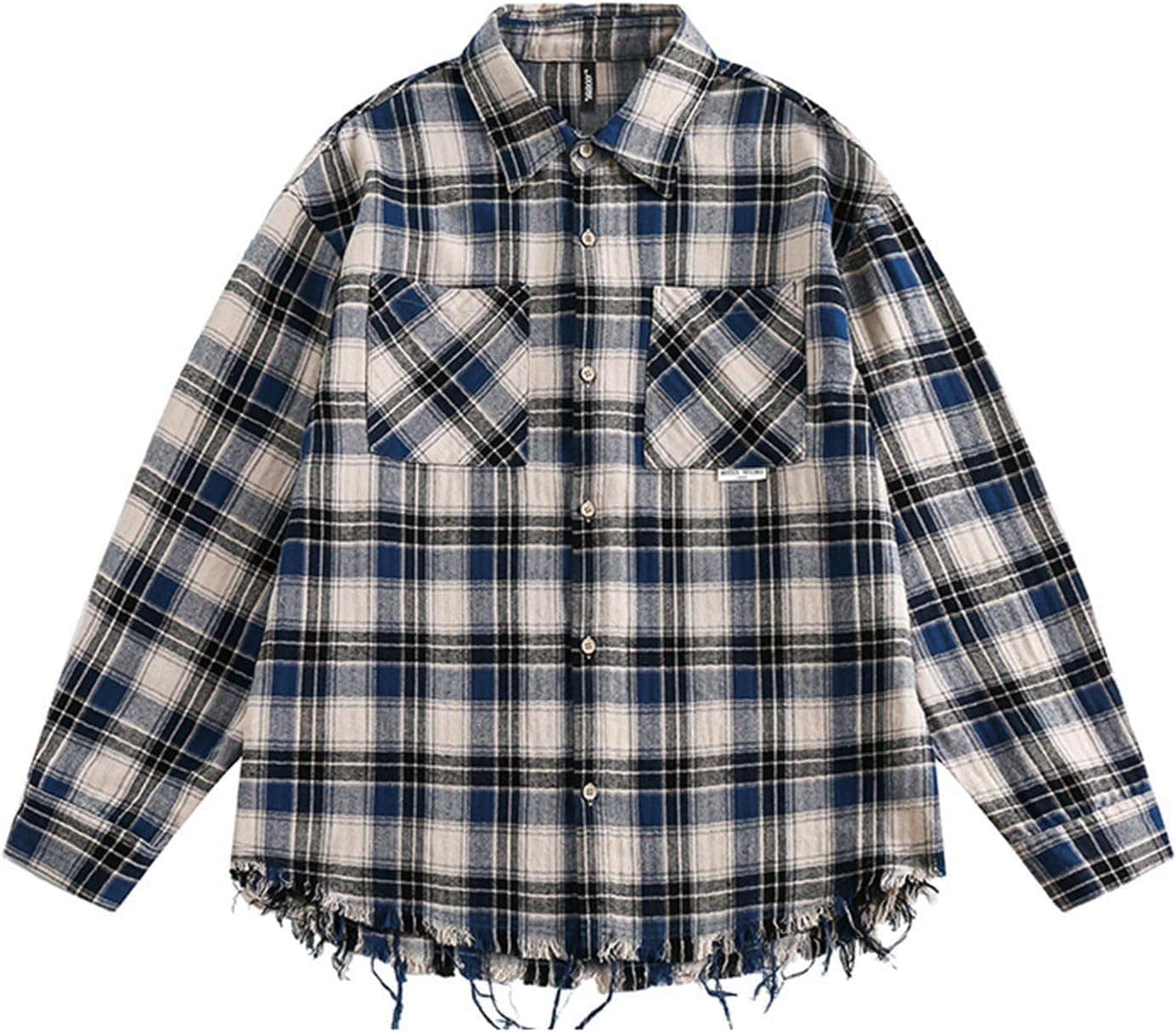 シャツ ジャケット チェックシャツ 格子 メンズ 胸ポケット付き ダメージ加工 シャツジャケット 長袖 折り襟 短め 春夏秋冬 アウター ポケット ボタン付き 男性用 やわらか ストーリー 外出 ギフ