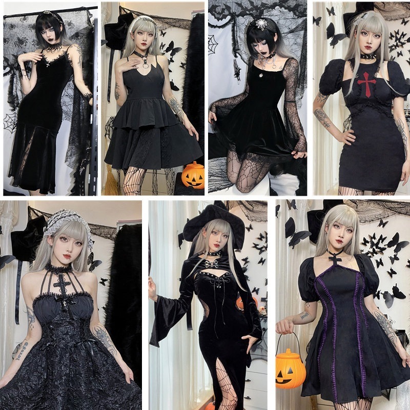 ダークスタイルドレスセクシーロリータハロウィンコスムヴァンパイア魔女