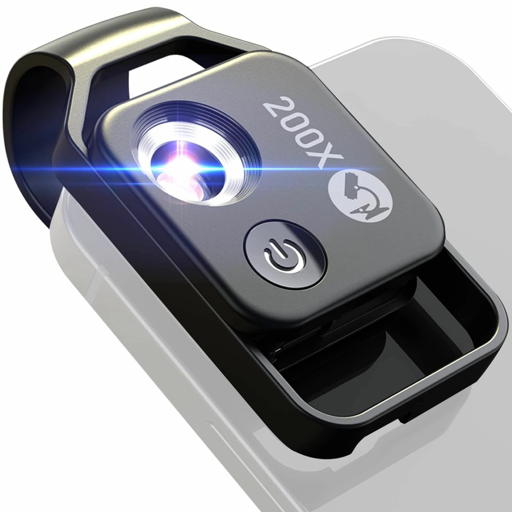 スマホ用顕微鏡 マイクロスコープ スマホ用カメラレンズ 200XHD光学レンズ マクロレンズ CPLフィルター付属 200倍拡大鏡 小型 虫眼鏡 USB充電式 LEDライト内蔵