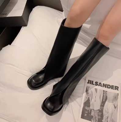 レディース ブーツ レインシューズ ロングブーツ 5cm 太ヒール ラウンドトゥ 大人可愛い きれいめ シンプル カジュアル 上品 おしゃれ かっこいい レトロ エレガント ガーリー スポーティー