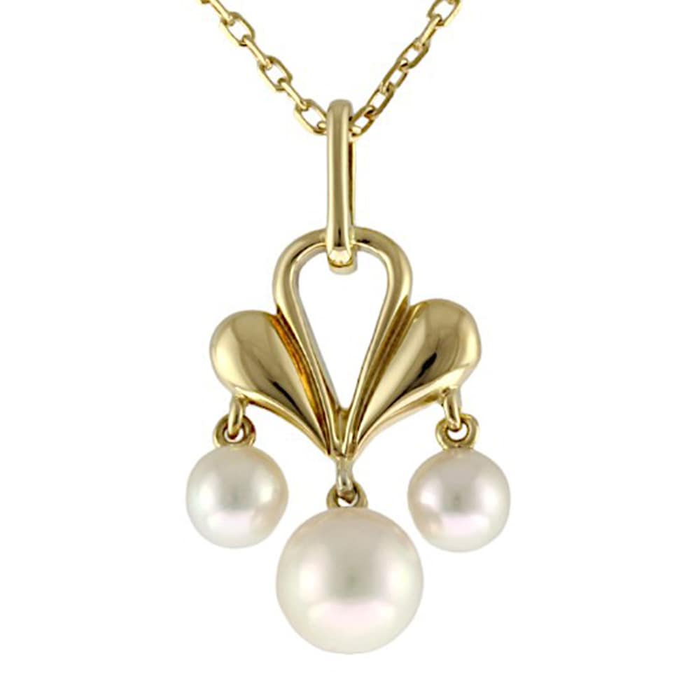 ミキモト ネックレス 18金 K18イエローゴールド アコヤパール MIKIMOTO 中古 美品