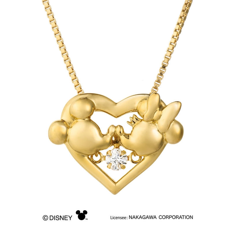 クロスフォー ペンダント 【ディズニー/Heart Kiss】 イエロー 【 アクセサリー ネックレス クロス レディース ジュエリー Disney ダンシングストーン 女性用 】