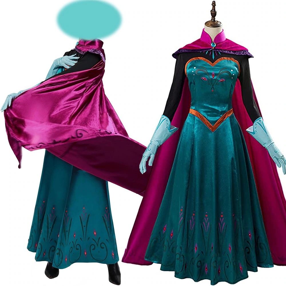 アナと雪の女王 エルサ 衣装 マント付き 大人 戴冠式 Elsa 姫様 ドレス ワンピース コスプレ