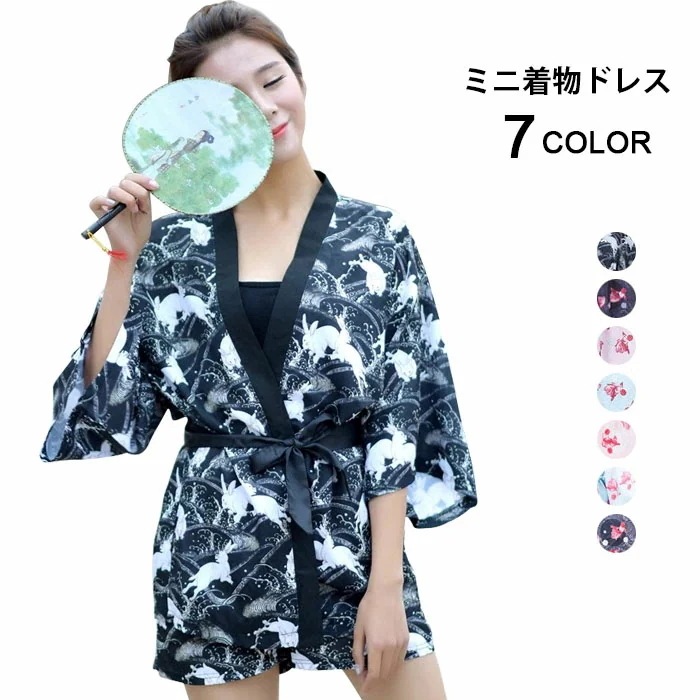 【新商品を厳選】【送 料 無 料】夏祭り 花火大会 甚平 浴衣 セットアップ　上下セット　和柄 じんべい ジンベイ じんべえ レディース コスプレ レディース ゆかた 和服 ミニ着物ドレス コスチュー