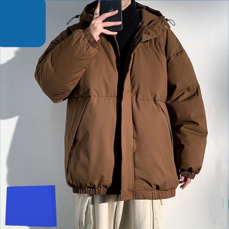 2025INS大人気 新作 冬 男士 厚手 ゆったり ins フード付き ダウンコート 港風 カジュアル 保温 オシャレ 中綿ジャケット