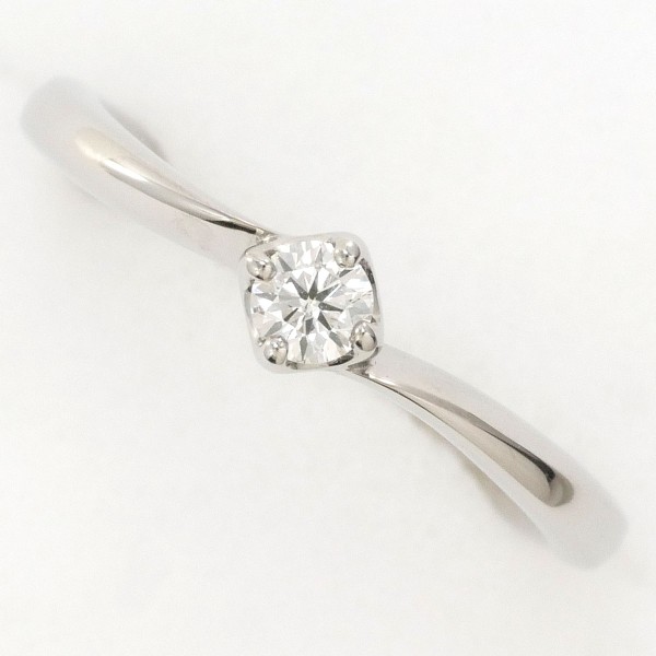 4℃ K18WG リング 指輪 6号 ダイヤ 総重量約2.1g ジュエリー 中古