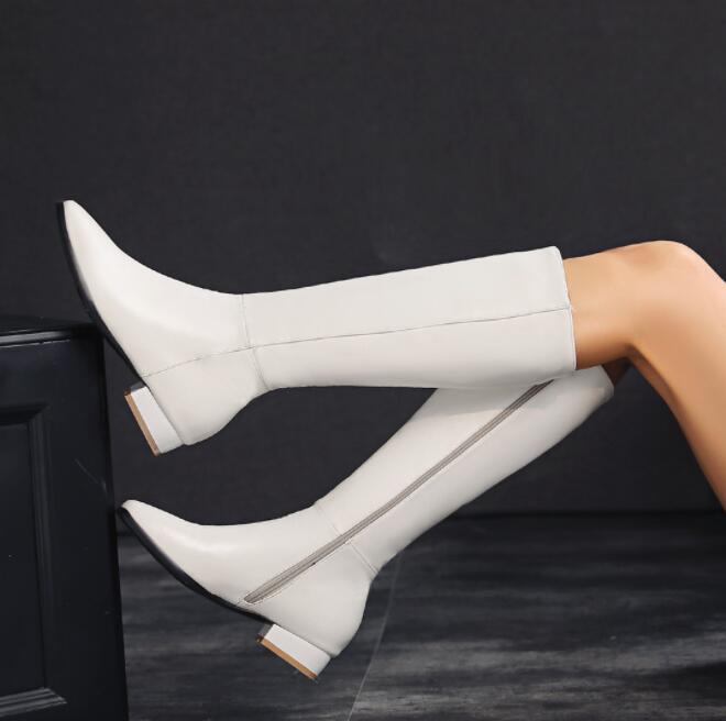 【急速出荷!】レディースブーツ　ロングブーツ　エンジニアブーツ　ジョッキーブーツ　大きいサイズ　小さいサイズ　22cm　27.5cm　長靴　合皮　ロング丈　秋冬　太ヒール　3.5cm　厚底　ミドルヒー 5,113円