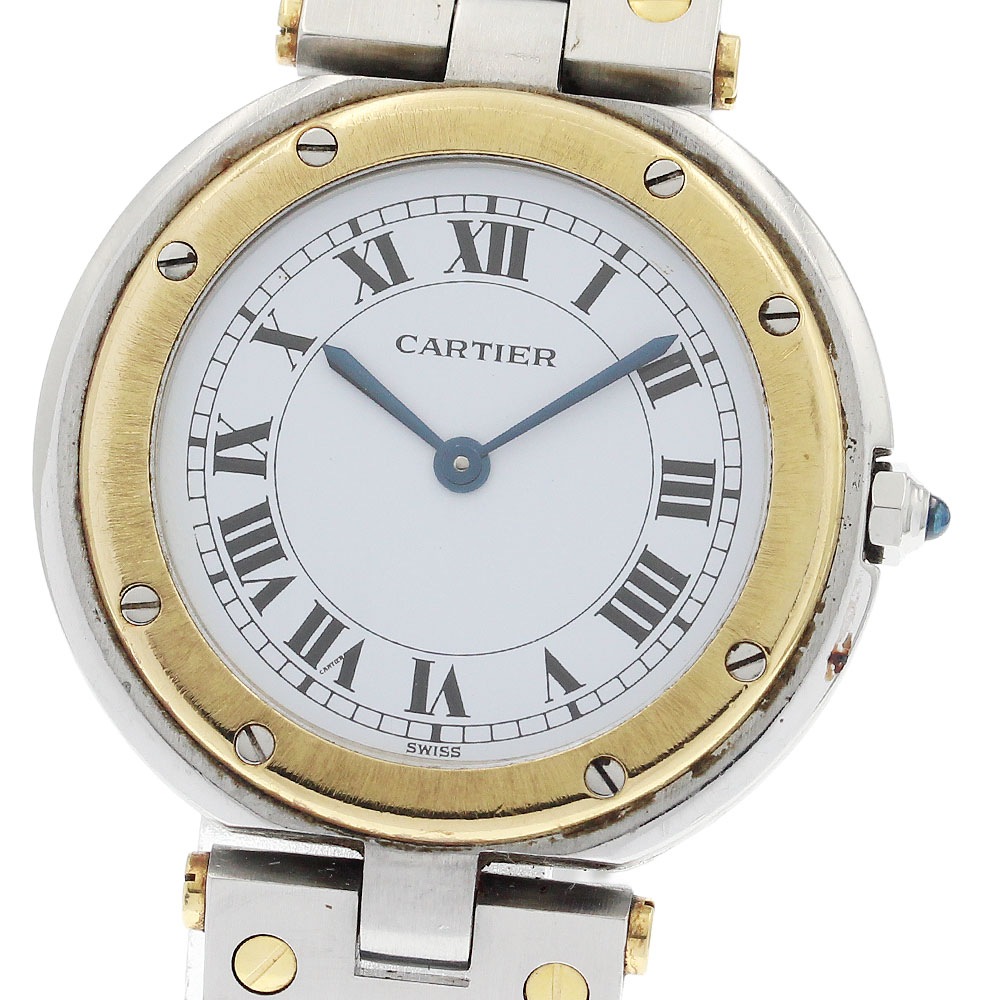 カルティエ CARTIER サントスラウンド LM コンビ YGベゼル クォーツ メンズ _949022【中古】