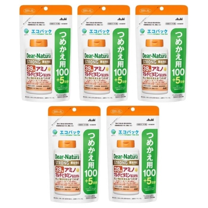 【5セット】ディアナチュラ ストロング39アミノ マルチビタミン＆ミネラル エコパック 105日分Dear-Natura 60粒 サプリメント サプリ マルチビタミン マルチミネラル 健康サプ