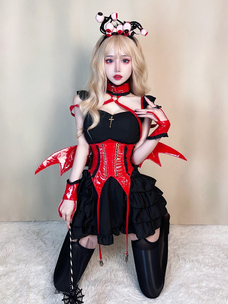 新作 ハロウィン コスプレ  黒/ピンク   セクシー  キュート 可愛い メイド服 ハロウィンパーティー