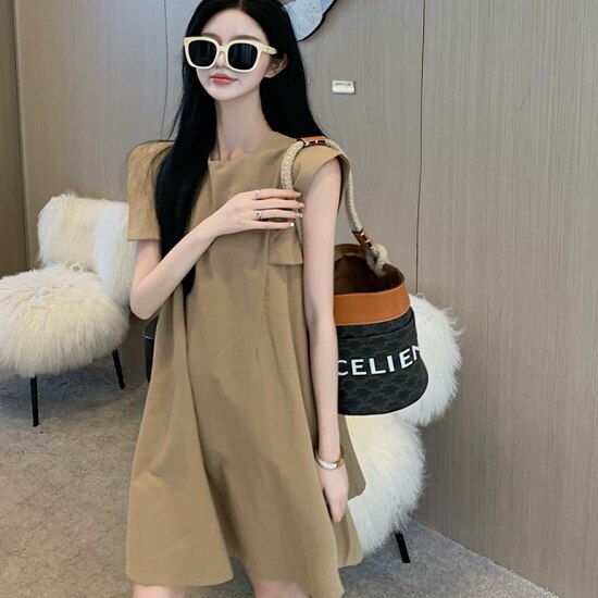 【取寄：納期2週間】ブラウス チュニック ロング丈 ノースリーブ ミニワンピース トップス ブラウス チュニック 袖デザイン チュニック ゆったり 体型カバー ブラウス チュニック ロング丈