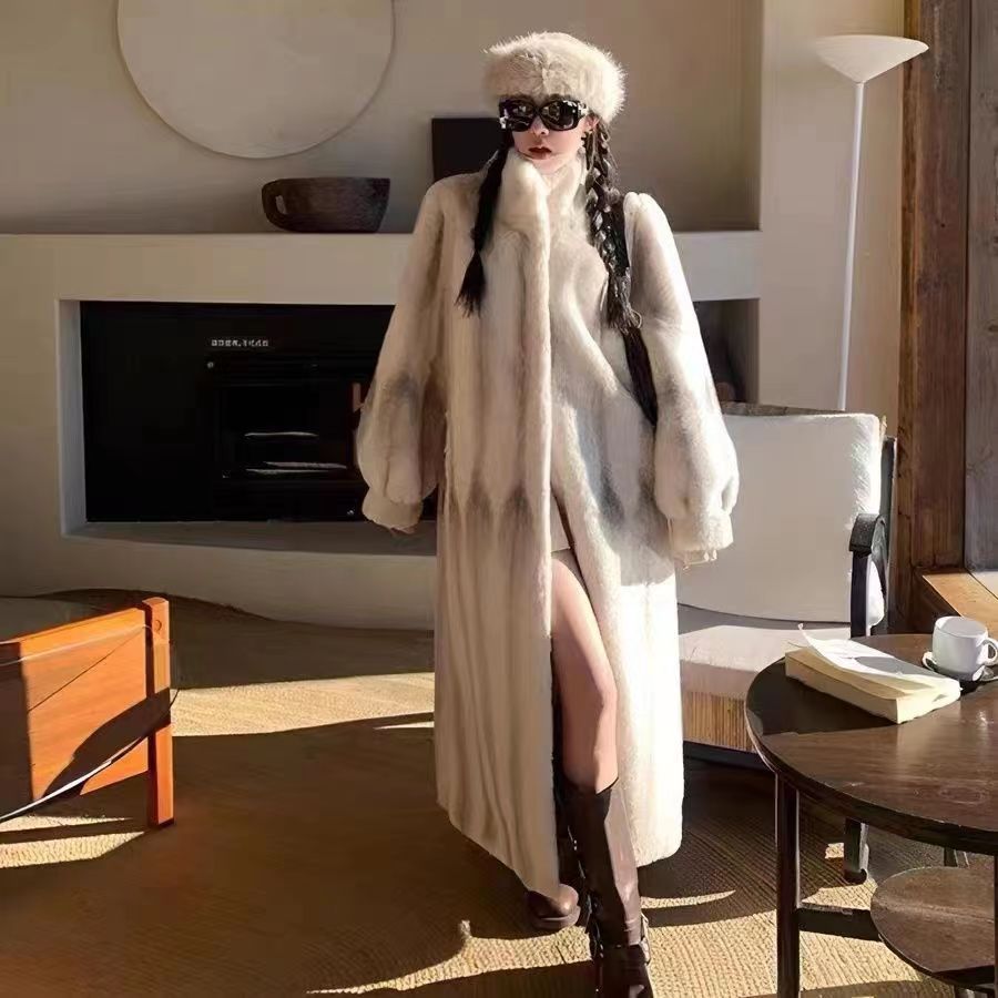 冬新しい エコ毛皮 アウター レディースファッション トレンチコート 毛皮コート 立ち襟 防寒 ロングコート フェイクファー