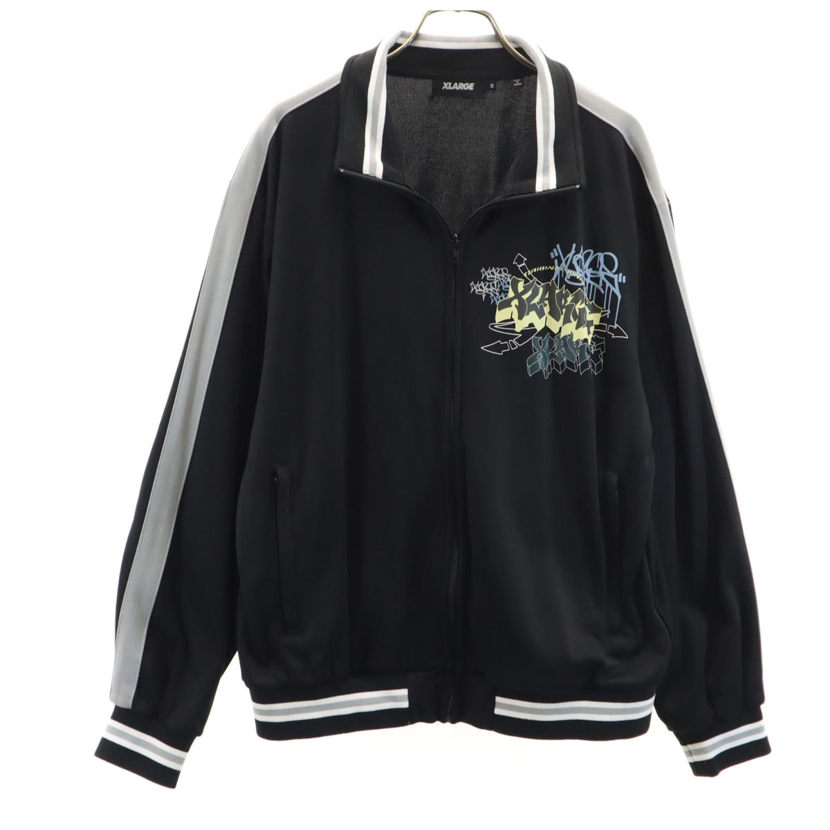 トラックジャケット M 黒 ジャージ メンズ 古着