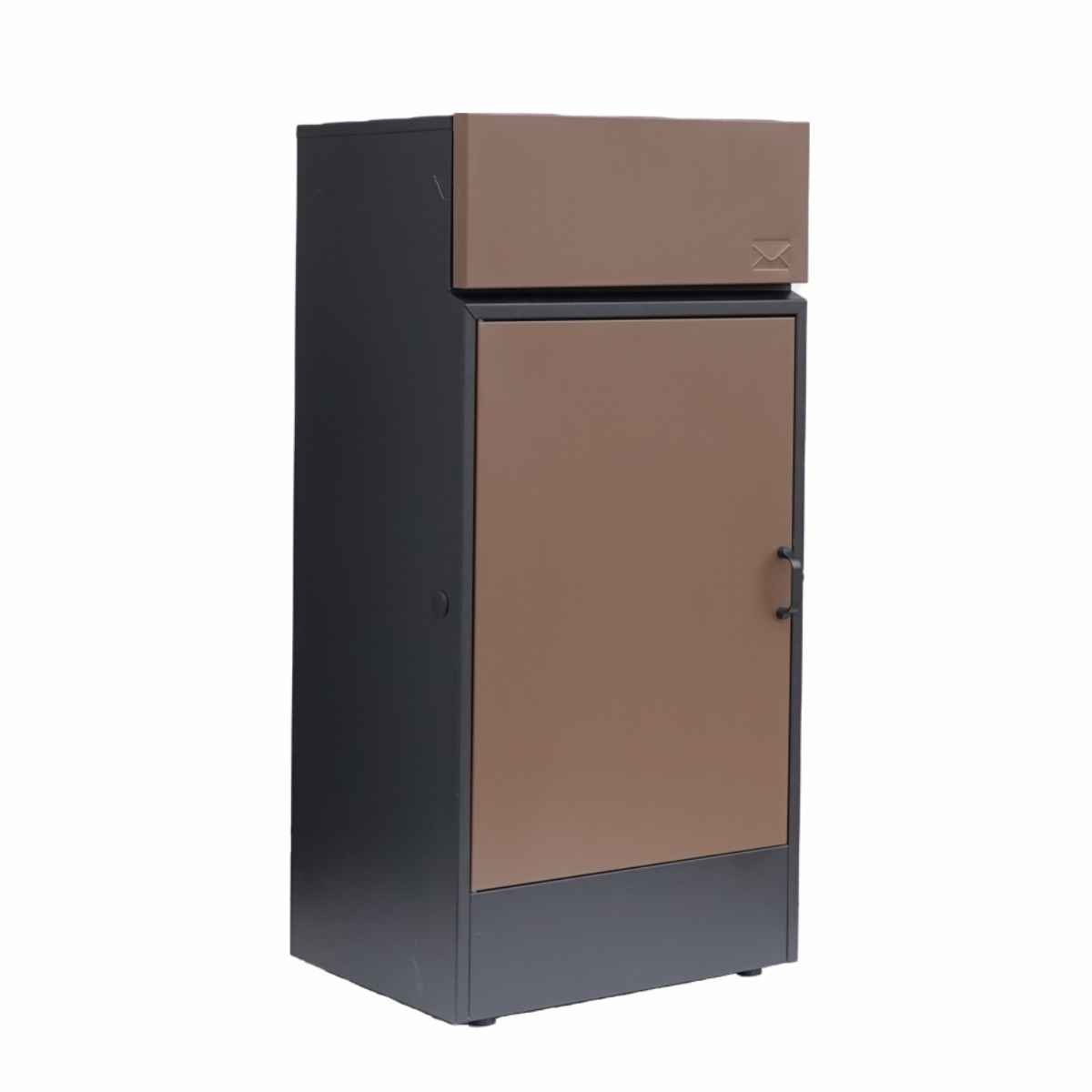 宅配ボックス リシムフロントD 大容量 一戸建て用 郵便ポスト 2段 宅配BOX 戸建 屋外 ポスト メール便 宅配便 ポスト一体型 防水 二重扉 台座付き スタンドポスト メールボックス