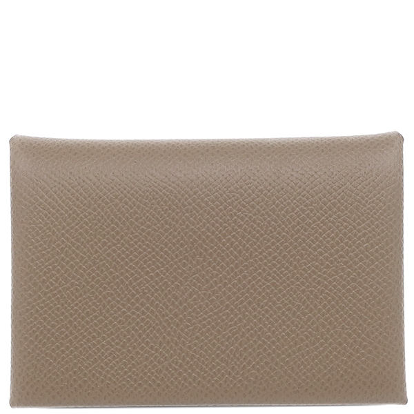 エルメス HERMES カードケース カルヴィ デュオ ヴォーエプソン エトゥープ シルバー金具 新品 未使用 グレージュ W刻印（2024年製） 【箱】【中古】