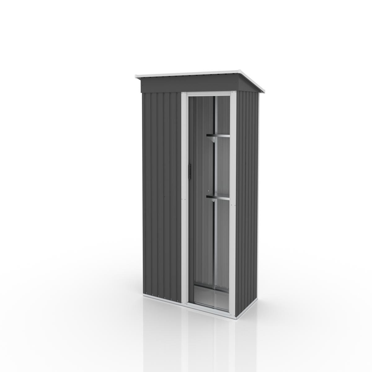 物置 屋外 大型 倉庫 大型物置 戸外収納庫 物置 防水 耐侯 収納可能 ガーデン 庭 田畑 農場 頑丈 大容量 スチール 床なし グレー Silver grey Modern