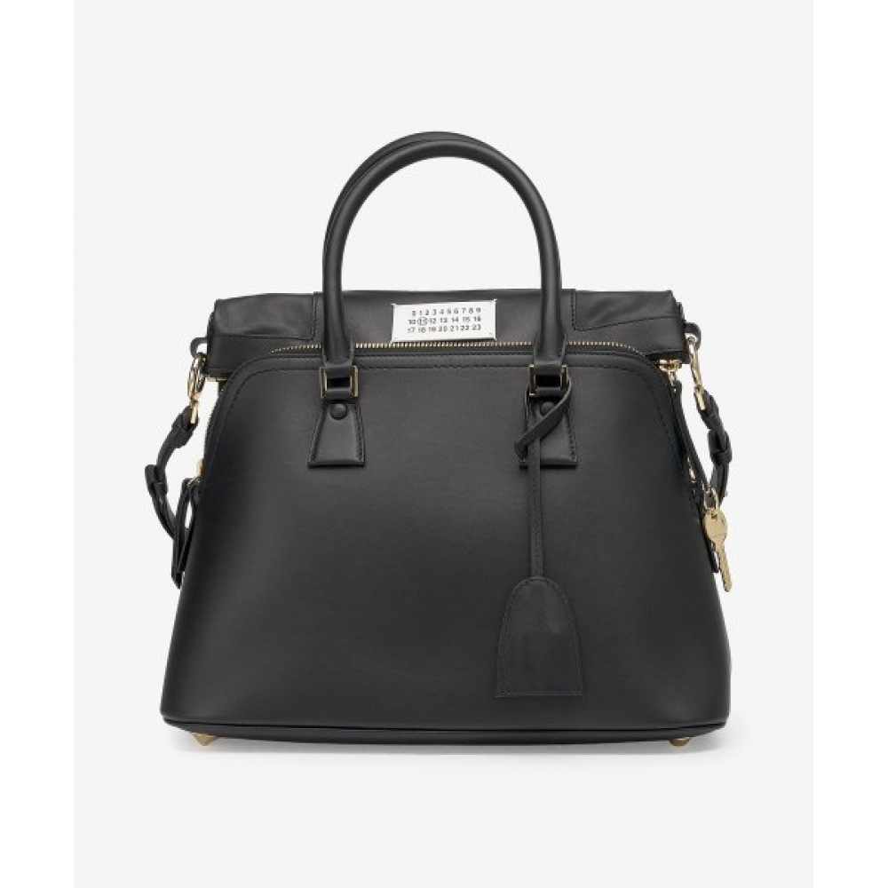 メゾンマルジェラレディースミディアム 5AC トートバッグ-ブラック/S56WG0093P4303T8013